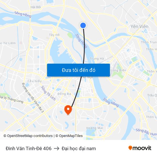 Đình Văn Tinh-Đê 406 to Đại học đại nam map