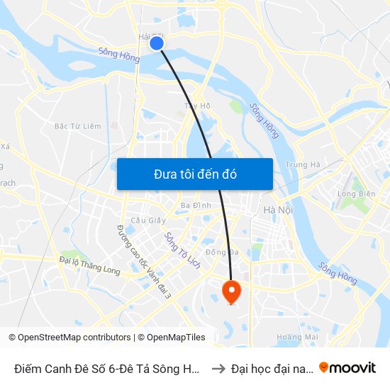 Điếm Canh Đê Số 6-Đê Tả Sông Hồng to Đại học đại nam map