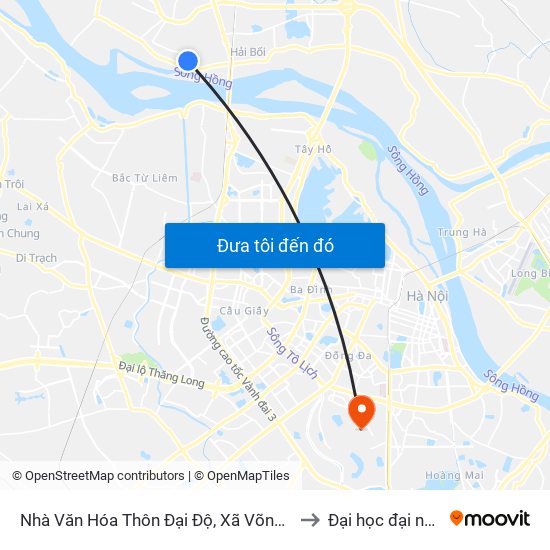 Nhà Văn Hóa Thôn Đại Độ, Xã Võng La to Đại học đại nam map