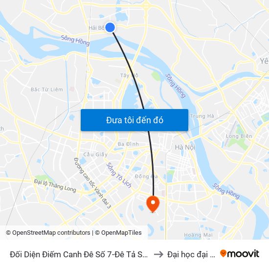 Đối Diện Điếm Canh Đê Số 7-Đê Tả Sông Hồng to Đại học đại nam map