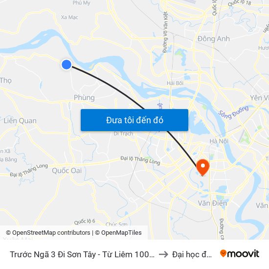 Trước Ngã 3 Đi Sơn Tây - Từ Liêm 100m - Đường 417 to Đại học đại nam map