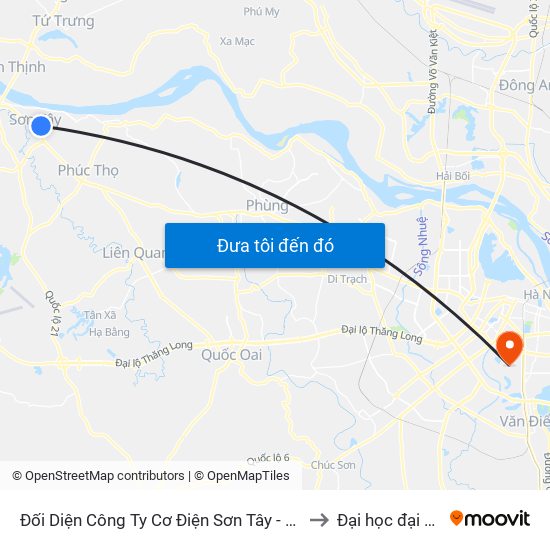 Đối Diện Công Ty Cơ Điện Sơn Tây - Cổng Ô to Đại học đại nam map