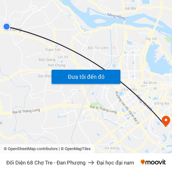 Đối Diện 68 Chợ Tre - Đan Phượng to Đại học đại nam map