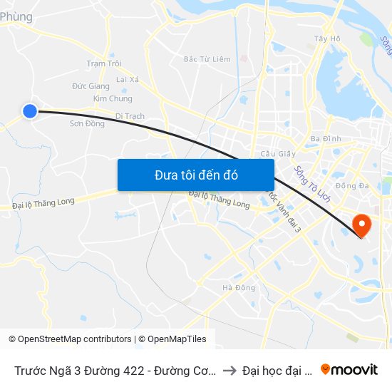 Trước Ngã 3 Đường 422 - Đường Cơ Đê 20m to Đại học đại nam map