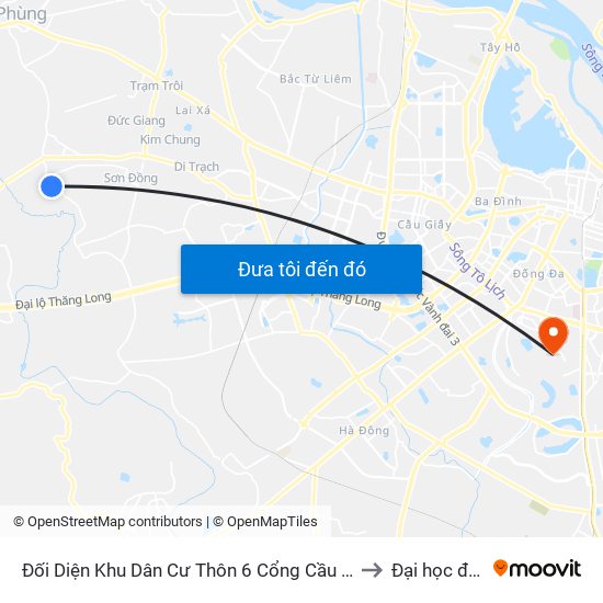 Đối Diện Khu Dân Cư Thôn 6 Cổng Cầu - Đê Song Phương to Đại học đại nam map