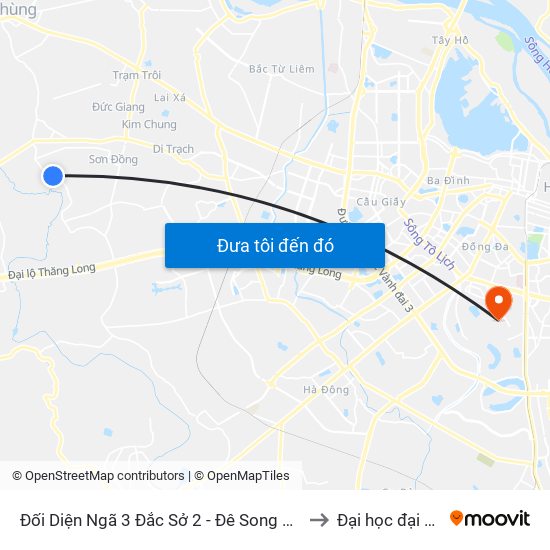 Đối Diện Ngã 3 Đắc Sở 2 - Đê Song Phương to Đại học đại nam map