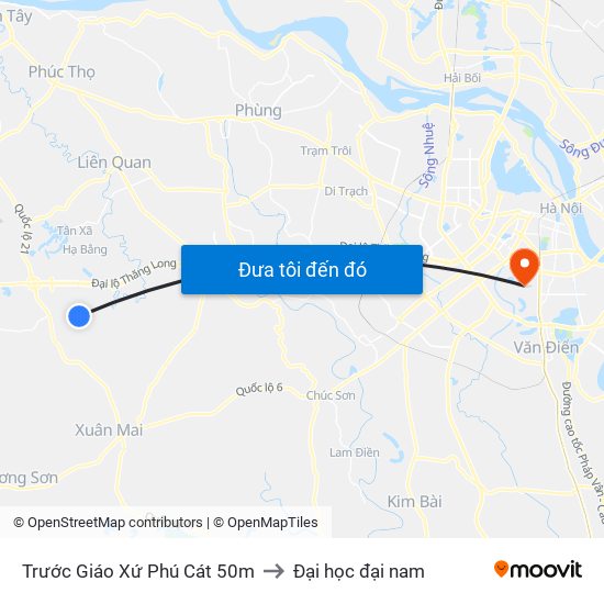 Trước Giáo Xứ Phú Cát 50m to Đại học đại nam map