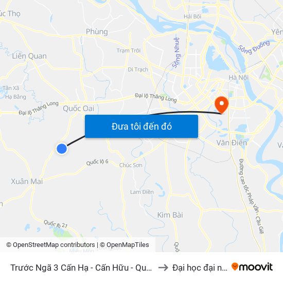 Trước Ngã 3 Cấn Hạ - Cấn Hữu - Quốc Oai to Đại học đại nam map