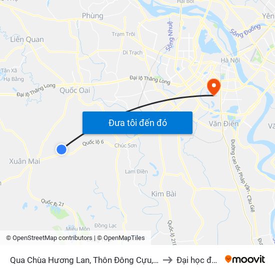 Qua Chùa Hương Lan, Thôn Đông Cựu, Đông Sơn 30m to Đại học đại nam map