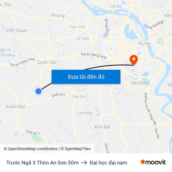 Trước Ngã 3 Thôn An Sơn 50m to Đại học đại nam map