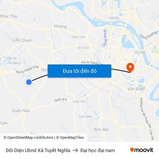 Đối Diện Ubnd Xã Tuyết Nghĩa to Đại học đại nam map