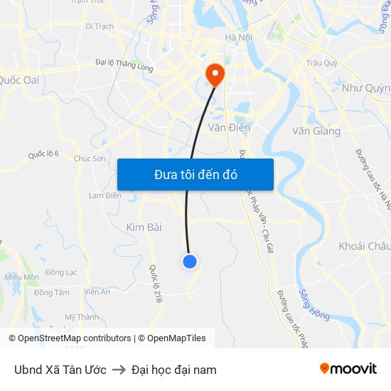 Ubnd Xã Tân Ước to Đại học đại nam map