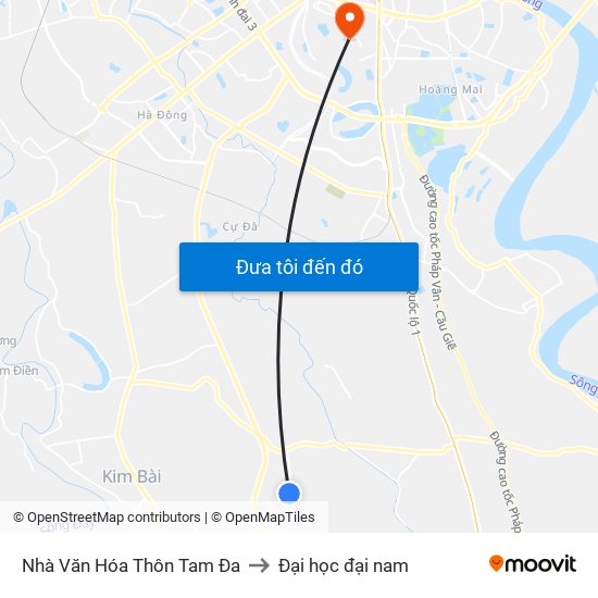 Nhà Văn Hóa Thôn Tam Đa to Đại học đại nam map