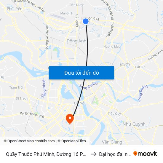 Quầy Thuốc Phú Minh, Đường 16 Phú Thọ to Đại học đại nam map