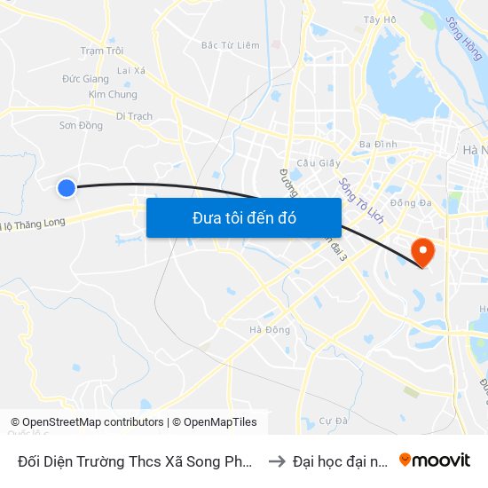 Đối Diện Trường Thcs Xã Song Phương to Đại học đại nam map