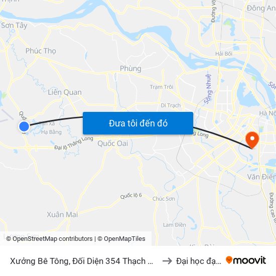 Xưởng Bê Tông, Đối Diện 354 Thạch Hòa Thạch Thất to Đại học đại nam map