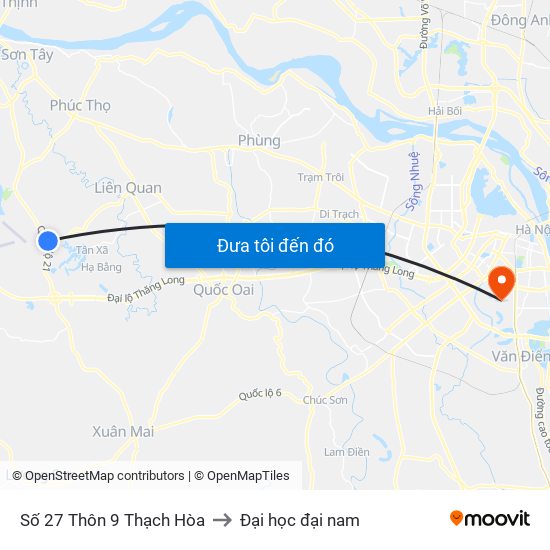 Số 27 Thôn 9 Thạch Hòa to Đại học đại nam map