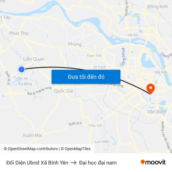 Đối Diện Ubnd Xã Bình Yên to Đại học đại nam map
