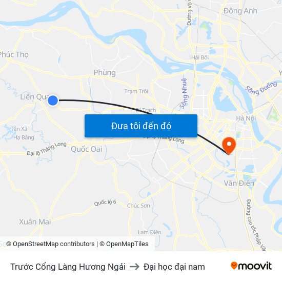 Trước Cổng Làng Hương Ngải to Đại học đại nam map