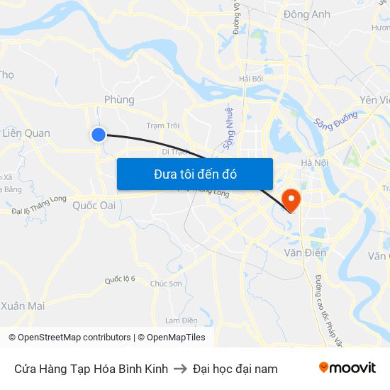 Cửa Hàng Tạp Hóa Bình Kinh to Đại học đại nam map