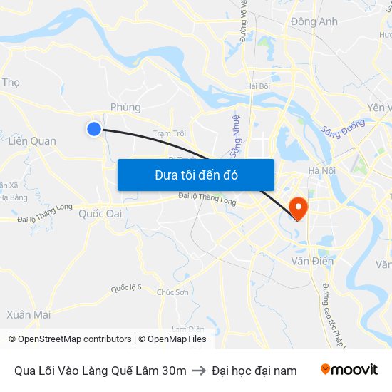 Qua Lối Vào Làng Quế Lâm 30m to Đại học đại nam map