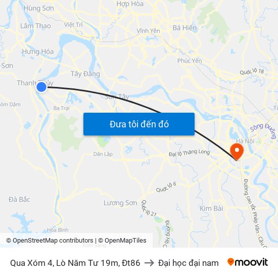 Qua Xóm 4, Lò Năm Tư 19m, Đt86 to Đại học đại nam map