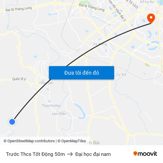 Trước Thcs Tốt Động 50m to Đại học đại nam map