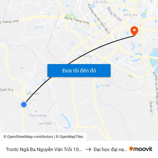 Trước Ngã Ba Nguyễn Văn Trỗi 100m to Đại học đại nam map
