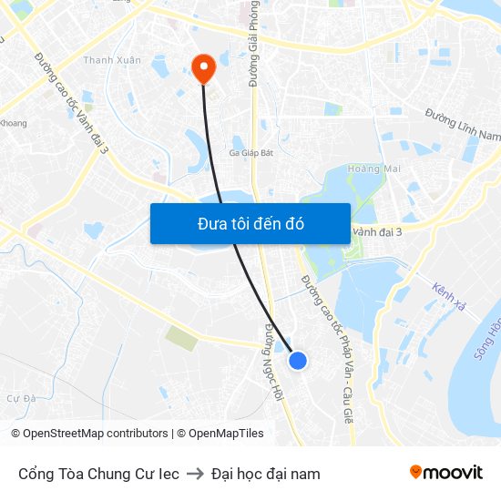 Cổng Tòa Chung Cư Iec to Đại học đại nam map