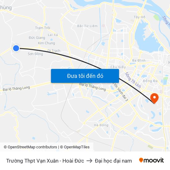 Trường Thpt Vạn Xuân - Hoài Đức to Đại học đại nam map