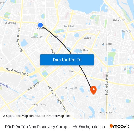 Đối Diện Tòa Nhà Discovery Complex to Đại học đại nam map