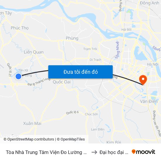 Tòa Nhà Trung Tâm Viện  Đo Lường Việt Nam to Đại học đại nam map
