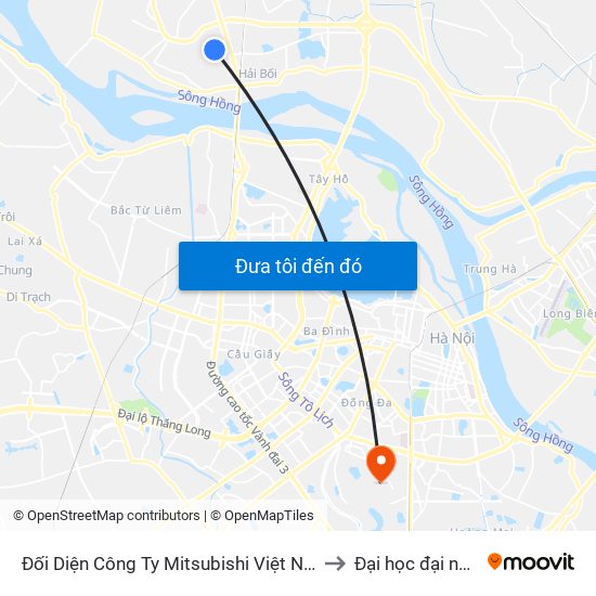 Đối Diện Công Ty Mitsubishi Việt Nam to Đại học đại nam map