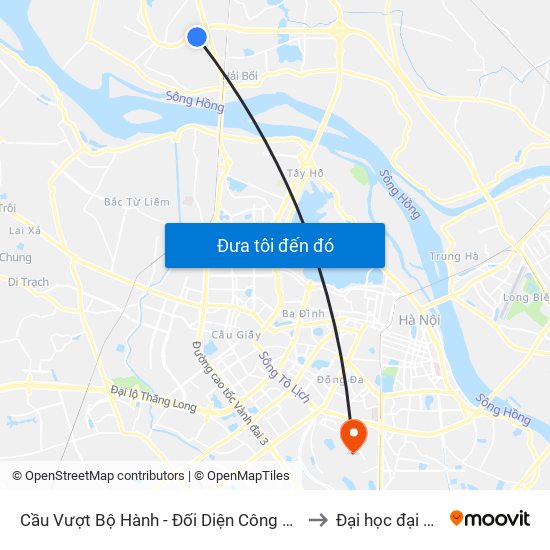 Cầu Vượt Bộ Hành - Đối Diện Công Ty Sato to Đại học đại nam map