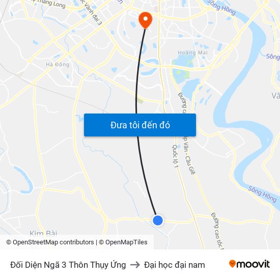 Đối Diện Ngã 3 Thôn Thụy Ứng to Đại học đại nam map