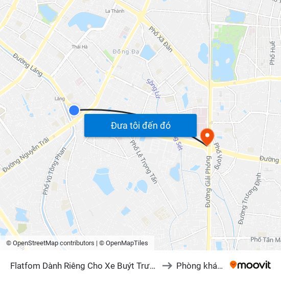 Flatfom Dành Riêng Cho Xe Buýt Trước Nhà 45 Đường Láng to Phòng khám VIP 12 map