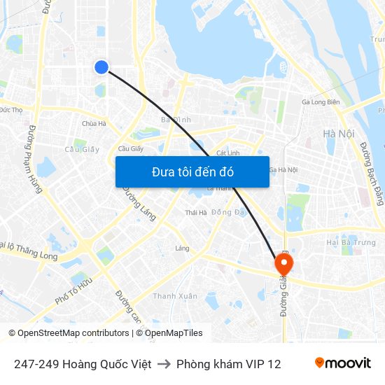 247-249 Hoàng Quốc Việt to Phòng khám VIP 12 map