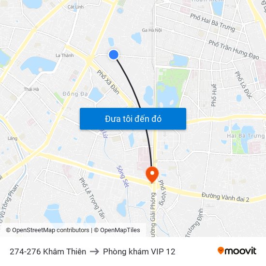 274-276 Khâm Thiên to Phòng khám VIP 12 map