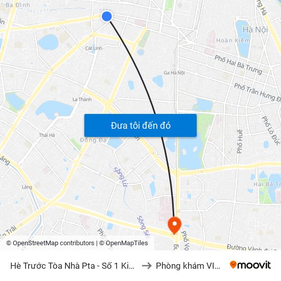 Hè Trước Tòa Nhà Pta - Số 1 Kim Mã to Phòng khám VIP 12 map