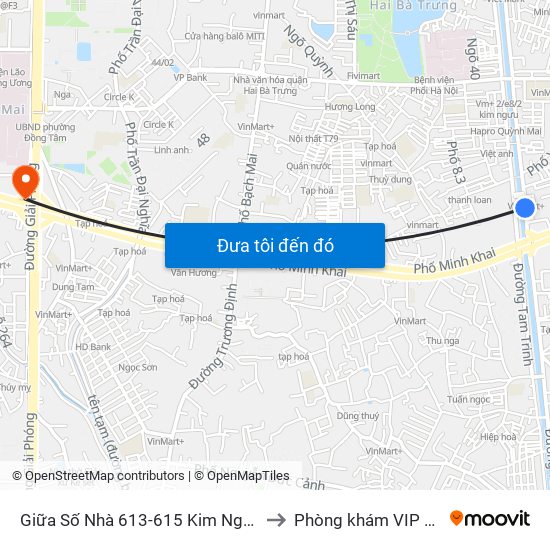 Giữa Số Nhà 613-615 Kim Ngưu to Phòng khám VIP 12 map