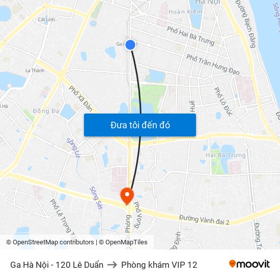 Ga Hà Nội - 120 Lê Duẩn to Phòng khám VIP 12 map