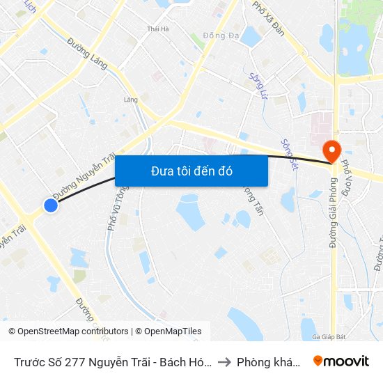 Trước Số 277 Nguyễn Trãi - Bách Hóa Giày Thượng Đình to Phòng khám VIP 12 map