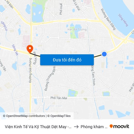 Viện Kinh Tế Và Kỹ Thuật Dệt May - 478 Minh Khai to Phòng khám VIP 12 map