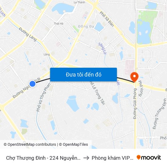 Chợ Thượng Đình - 224 Nguyễn Trãi to Phòng khám VIP 12 map