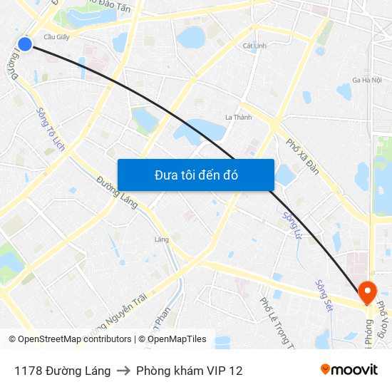 1178 Đường Láng to Phòng khám VIP 12 map