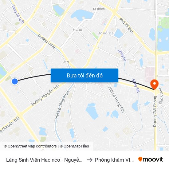 Làng Sinh Viên Hacinco - Nguyễn Tuân to Phòng khám VIP 12 map