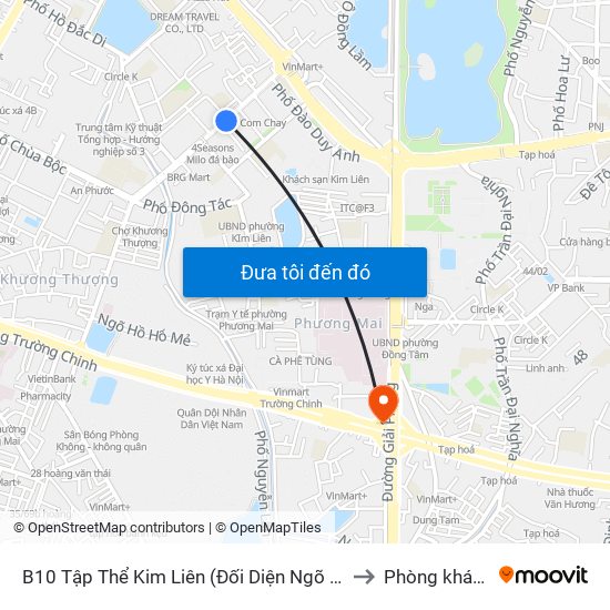 B10 Tập Thể Kim Liên (Đối Diện Ngõ 46b Phạm Ngọc Thạch) to Phòng khám VIP 12 map