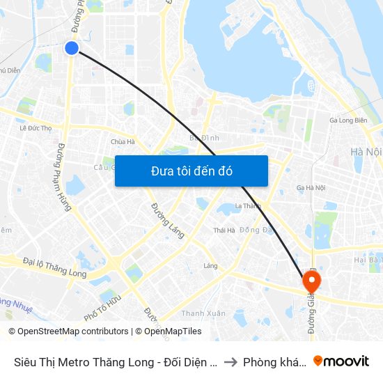 Siêu Thị Metro Thăng Long - Đối Diện Ngõ 599 Phạm Văn Đồng to Phòng khám VIP 12 map