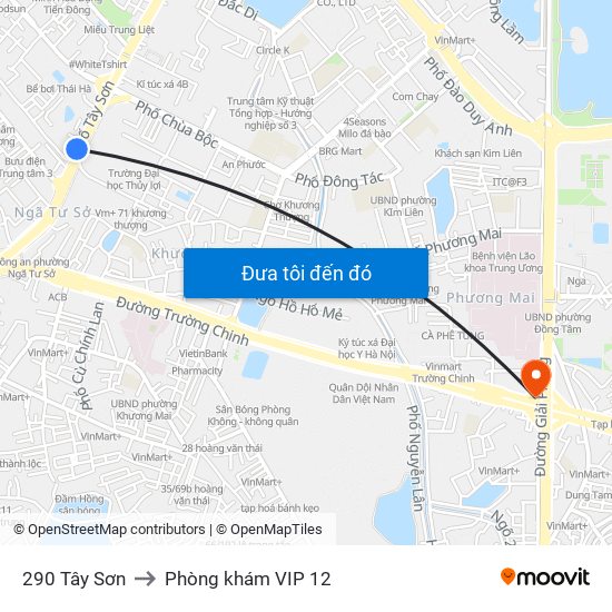 290 Tây Sơn to Phòng khám VIP 12 map