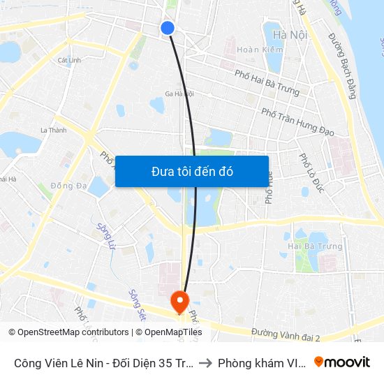 Công Viên Lê Nin - Đối Diện 35 Trần Phú to Phòng khám VIP 12 map